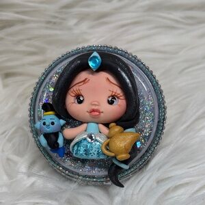 Princess Jasmine and Genie Glitter Compact Mirror